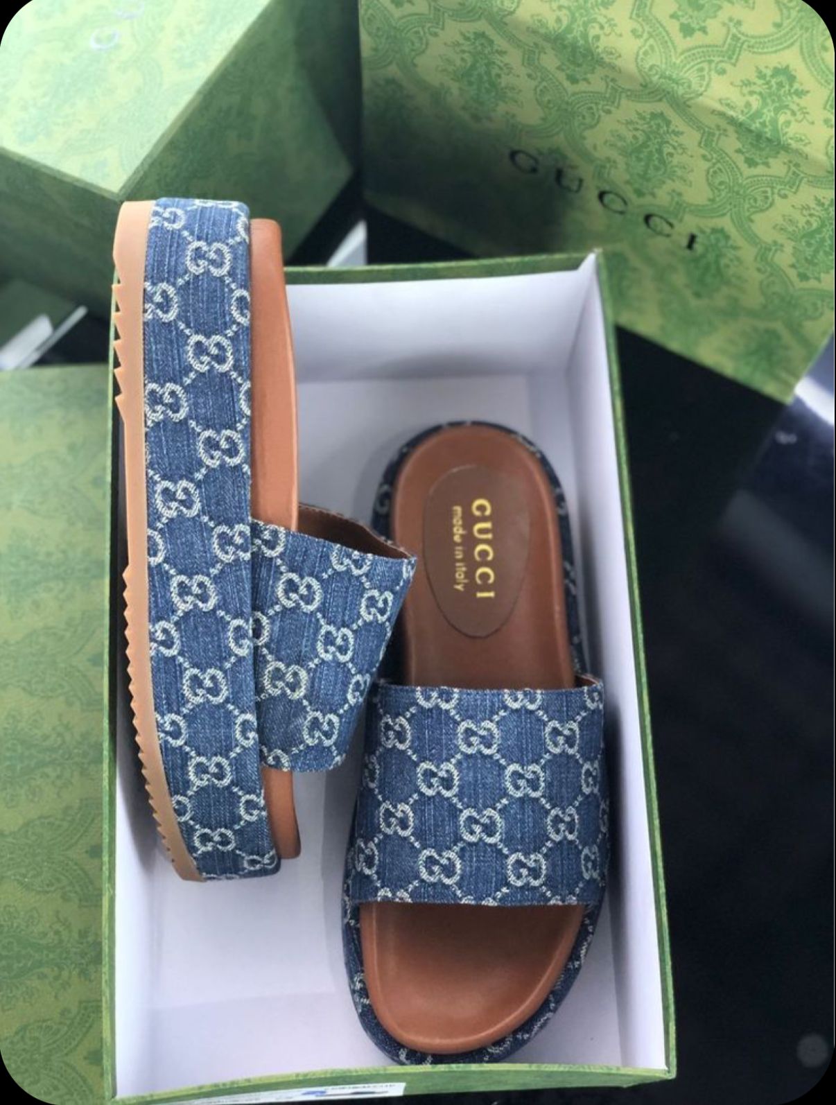 Gucci blue wedges