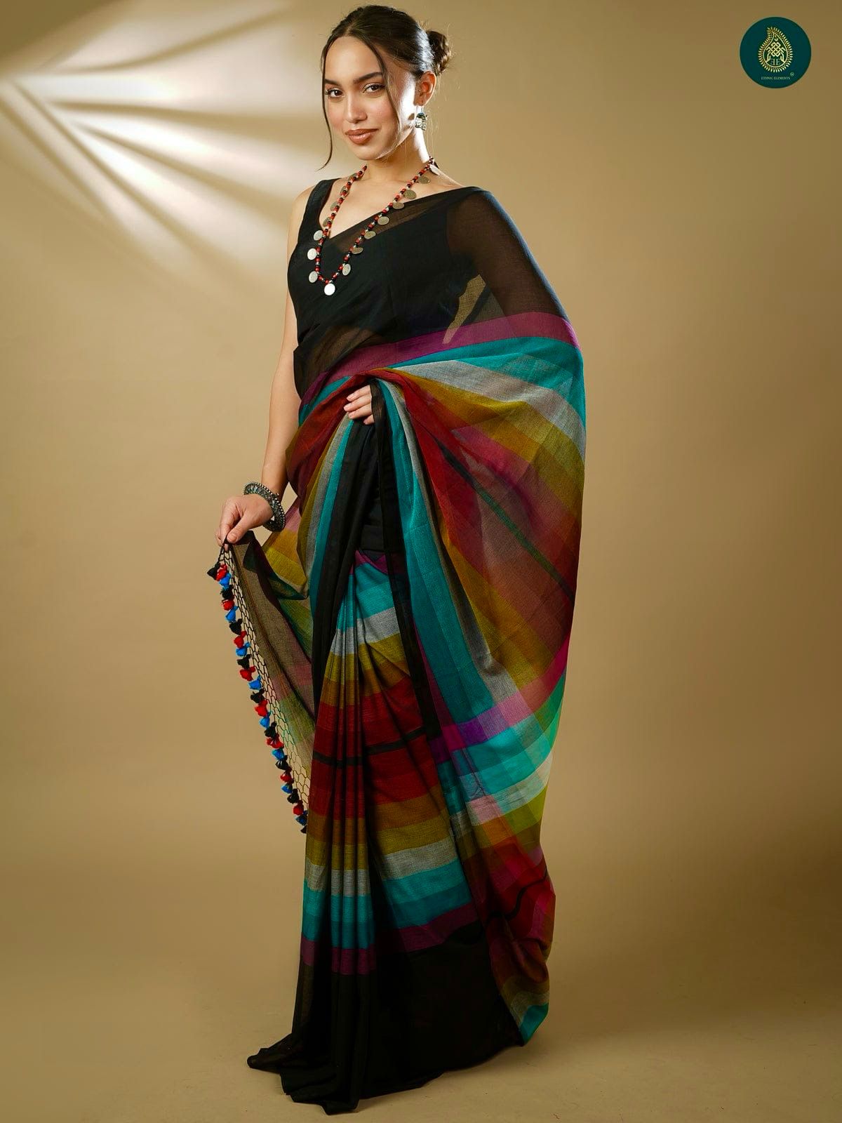 Trending Mul Mul Cotton Rainbow Sarees
