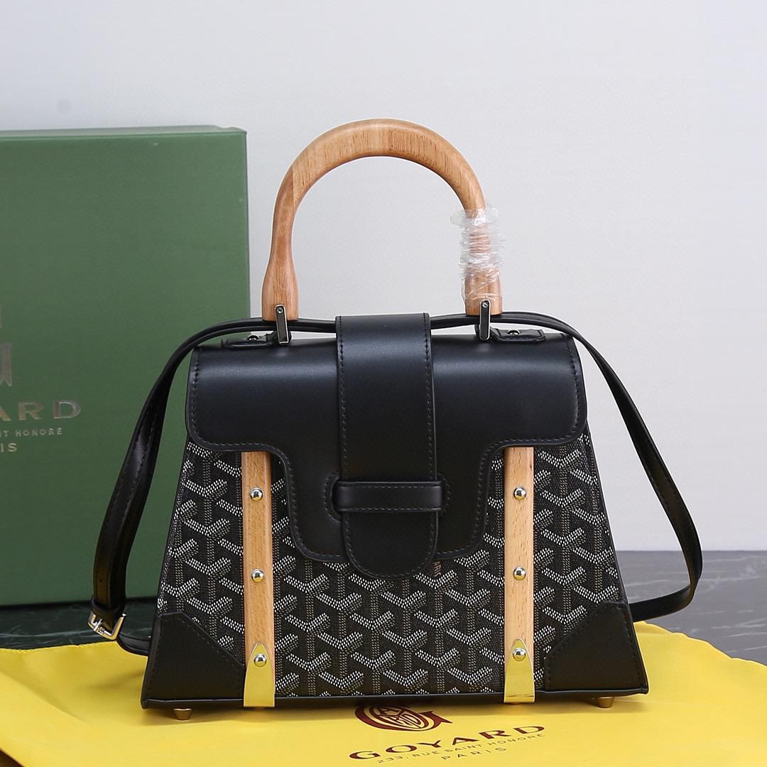 Goyard Saïgon structured top handle bag in black