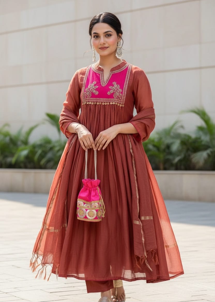 Anarkali Kurti Pant Dupatta