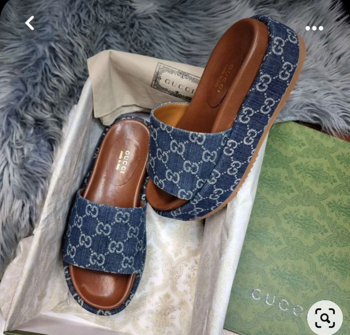 Gucci blue wedges